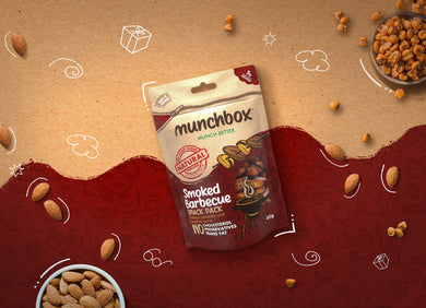 Premium Pack Of 45g Smoked BBQ Almonds And Corns By Munchbox UAE